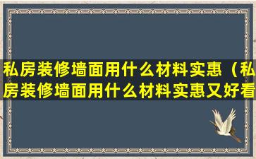 私房装修墙面用什么材料实惠（私房装修墙面用什么材料实惠又好看）