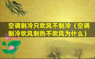 空调制冷只吹风不制冷（空调制冷吹风制热不吹风为什么）