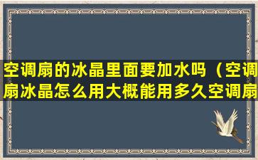 空调扇的冰晶里面要加水吗（空调扇冰晶怎么用大概能用多久空调扇水箱能断水吗）