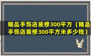 精品手饰店装修300平方（精品手饰店装修300平方米多少钱）