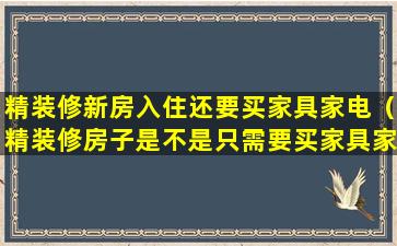 精装修新房入住还要买家具家电（精装修房子是不是只需要买家具家电就可以）