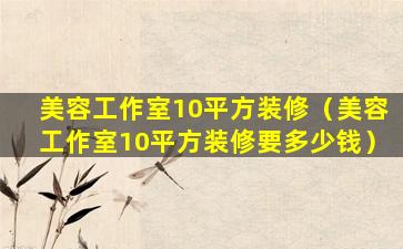 美容工作室10平方装修（美容工作室10平方装修要多少钱）