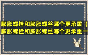 膨胀螺栓和膨胀螺丝哪个更承重（膨胀螺栓和膨胀螺丝哪个更承重一些）