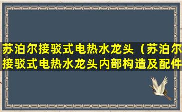 苏泊尔接驳式电热水龙头（苏泊尔接驳式电热水龙头内部构造及配件）