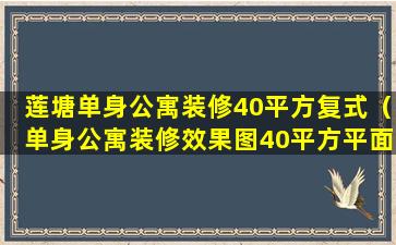 莲塘单身公寓装修40平方复式（单身公寓装修效果图40平方平面图）