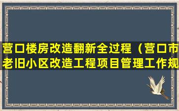 营口楼房改造翻新全过程（营口市老旧小区改造工程项目管理工作规范）