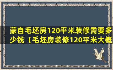 蒙自毛坯房120平米装修需要多少钱（毛坯房装修120平米大概多少钱）