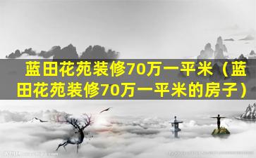 蓝田花苑装修70万一平米（蓝田花苑装修70万一平米的房子）