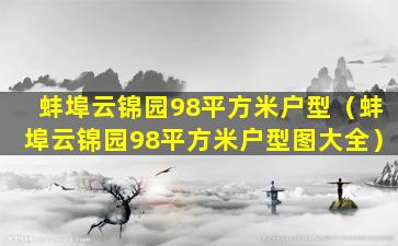 蚌埠云锦园98平方米户型（蚌埠云锦园98平方米户型图大全）