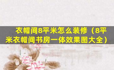 衣帽间8平米怎么装修（8平米衣帽间书房一体效果图大全）