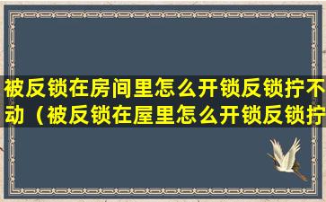 被反锁在房间里怎么开锁反锁拧不动（被反锁在屋里怎么开锁反锁拧不动）