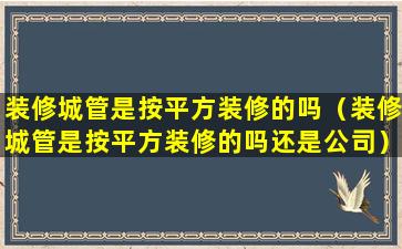 装修城管是按平方装修的吗（装修城管是按平方装修的吗还是公司）