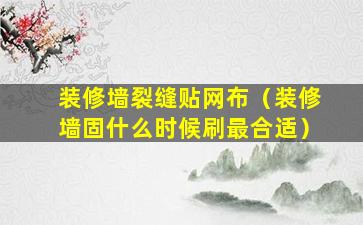 装修墙裂缝贴网布（装修墙固什么时候刷最合适）