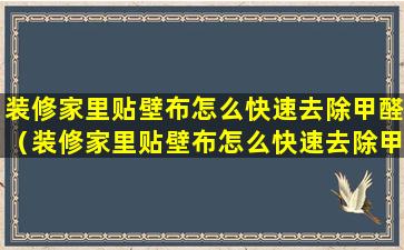 装修家里贴壁布怎么快速去除甲醛（装修家里贴壁布怎么快速去除甲醛的方法）