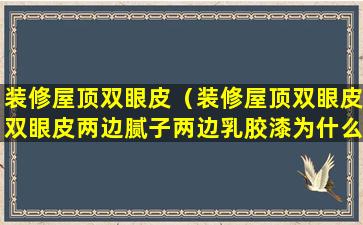 装修屋顶双眼皮（装修屋顶双眼皮双眼皮两边腻子两边乳胶漆为什么爆皮）