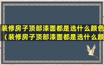 装修房子顶部漆面都是选什么颜色（装修房子顶部漆面都是选什么颜色的好）