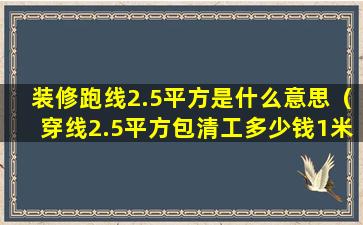 装修跑线2.5平方是什么意思（穿线2.5平方包清工多少钱1米）