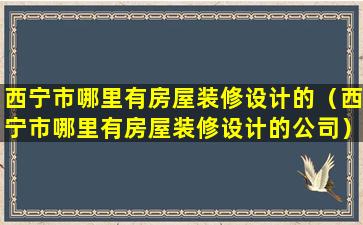 西宁市哪里有房屋装修设计的（西宁市哪里有房屋装修设计的公司）