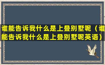 谁能告诉我什么是上叠别墅呢（谁能告诉我什么是上叠别墅呢英语）