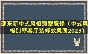 邵东新中式风格别墅装修（中式风格别墅客厅装修效果图2023）