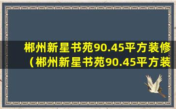 郴州新星书苑90.45平方装修（郴州新星书苑90.45平方装修效果图）