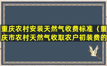 重庆农村安装天然气收费标准（重庆市农村天然气收取农户初装费的规定）