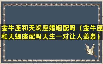 金牛座和天蝎座婚姻配吗（金牛座和天蝎座配吗天生一对让人羡慕）