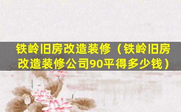 铁岭旧房改造装修（铁岭旧房改造装修公司90平得多少钱）