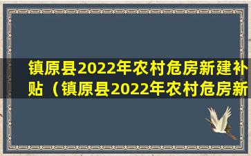 镇原县2022年农村危房新建补贴（镇原县2022年农村危房新建补贴标准）