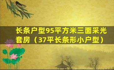 长条户型95平方米三面采光套房（37平长条形小户型）