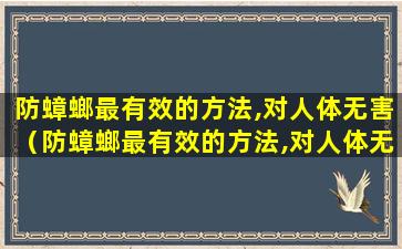 防蟑螂最有效的方法,对人体无害（防蟑螂最有效的方法,对人体无害的是什么）