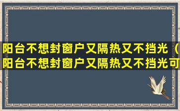 阳台不想封窗户又隔热又不挡光（阳台不想封窗户又隔热又不挡光可以吗）