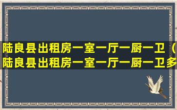 陆良县出租房一室一厅一厨一卫（陆良县出租房一室一厅一厨一卫多少钱）