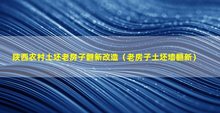 陕西农村土坯老房子翻新改造（老房子土坯墙翻新）