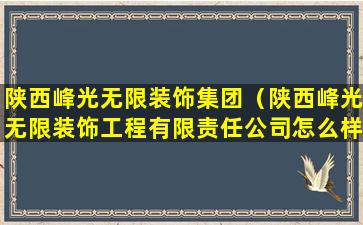 陕西峰光无限装饰集团（陕西峰光无限装饰工程有限责任公司怎么样）