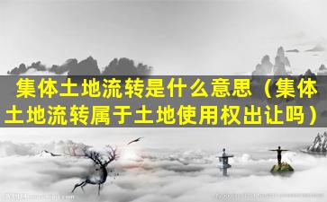 集体土地流转是什么意思（集体土地流转属于土地使用权出让吗）