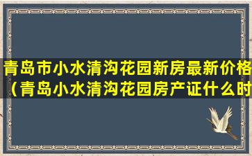 青岛市小水清沟花园新房最新价格（青岛小水清沟花园房产证什么时候下来）