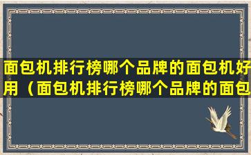 面包机排行榜哪个品牌的面包机好用（面包机排行榜哪个品牌的面包机好用一点）