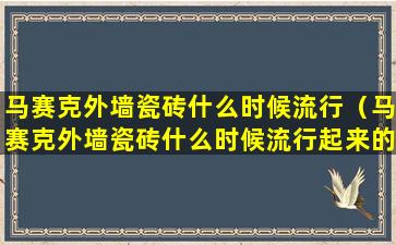 马赛克外墙瓷砖什么时候流行（马赛克外墙瓷砖什么时候流行起来的）