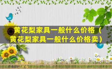 黄花梨家具一般什么价格（黄花梨家具一般什么价格卖）